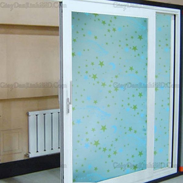Giấy dán kính trang trí mã A39 là mẫu giấy hình sao trên bầu trời