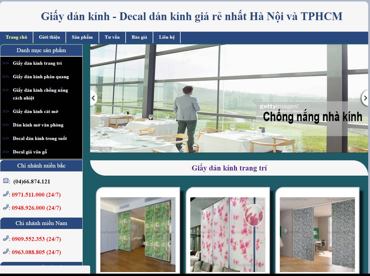 GiaydankinhHaNoi.Com là website chuyên cung cấp và thi công giấy dán kính lâu đời nhất tại Việt Nam