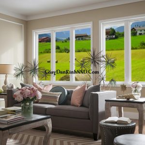 Tranh dán kính phong cảnh trang trí cho cửa sổ phòng khách đẹp