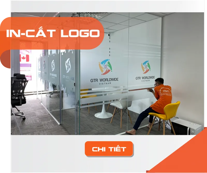 DECAL MỜ IN CẮT LOGO CHO VĂN PHÒNG