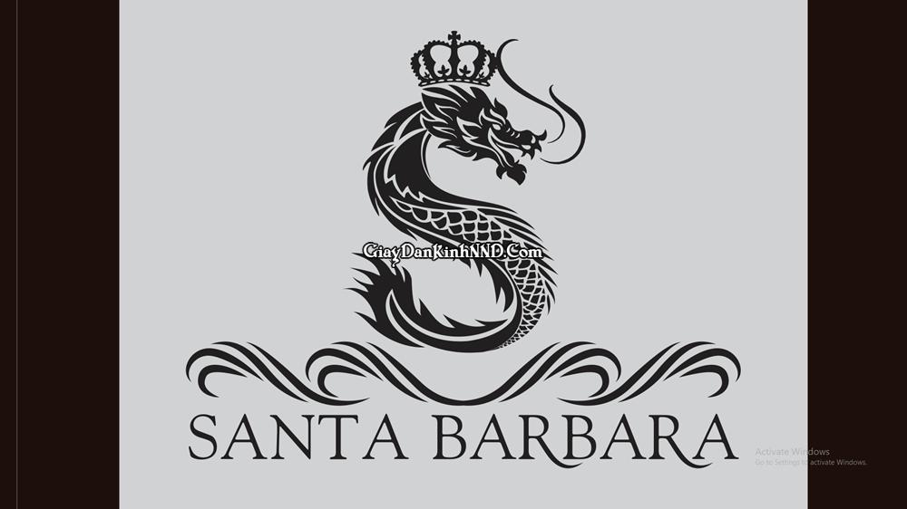 Ảnh thi công công trình dán mờ logo Santa Barbara