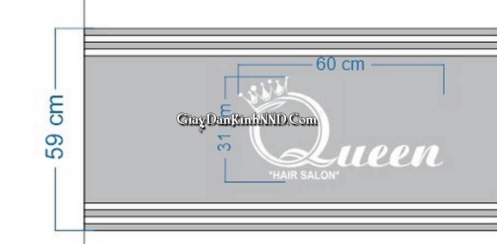 Cắt cnc đục thủng trên nền decal mờ cho salon tóc Queen