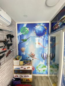 Thi công tranh dán kính 3D phòng trẻ em tại Bình Chánh
