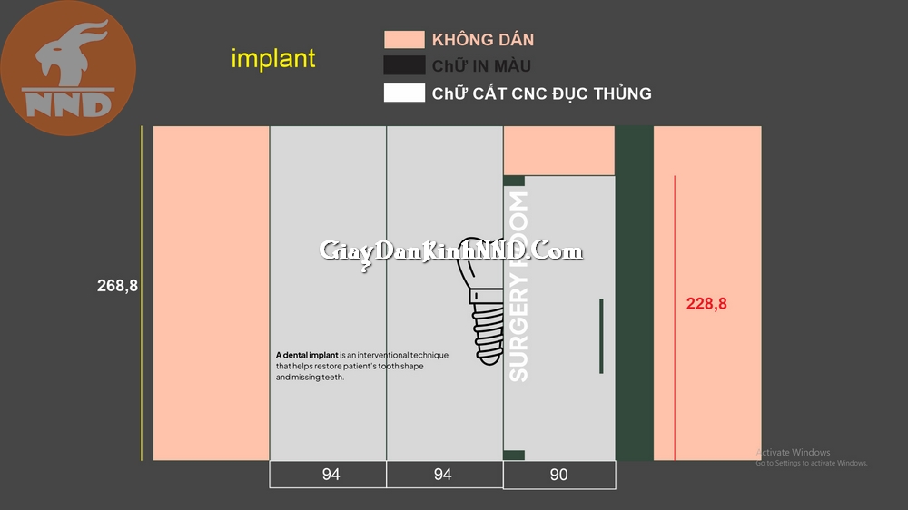 Thi công decal mờ phòng khám nha khoa