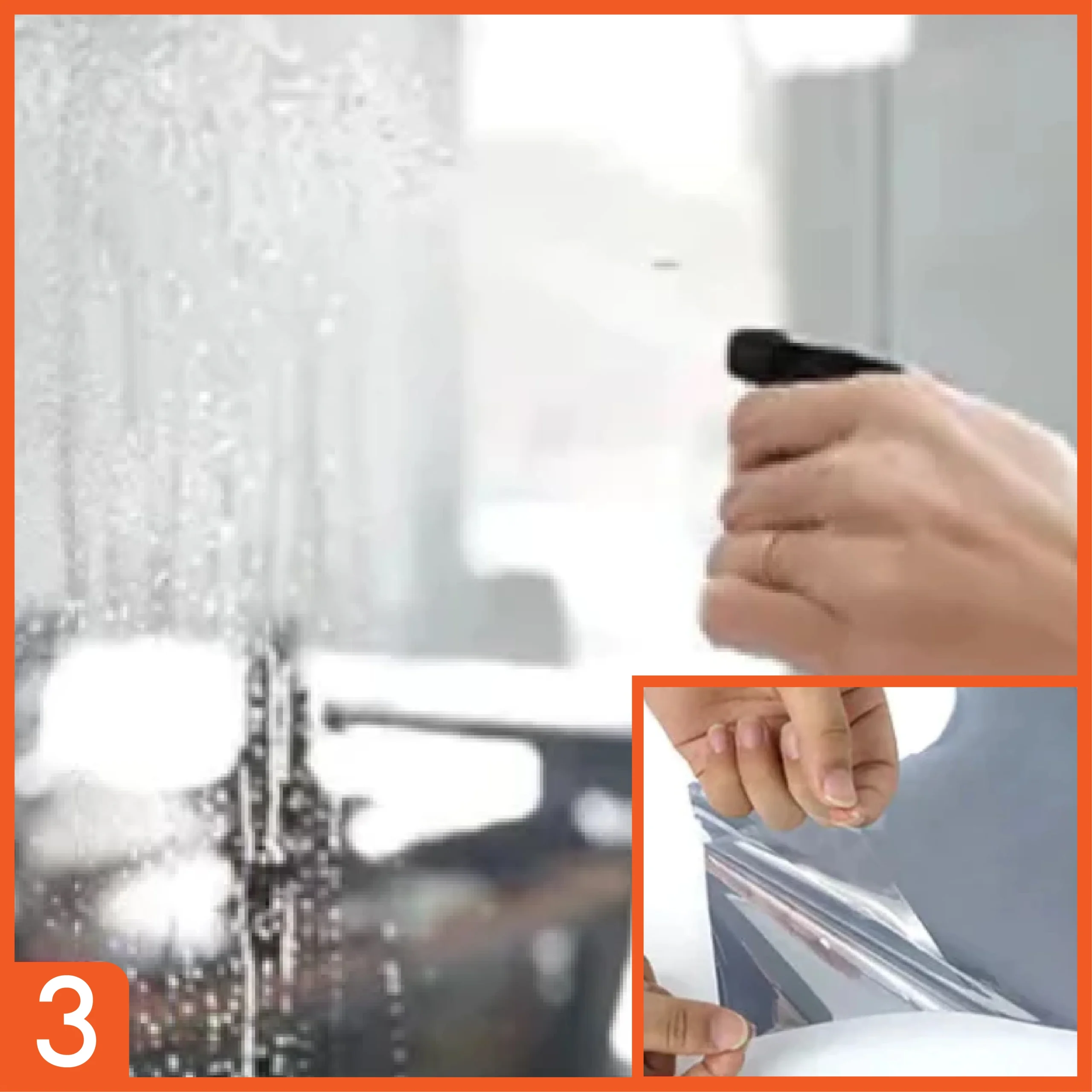 Bóc lớp bảo vệ và xịt đẫm nước vào phim và kính