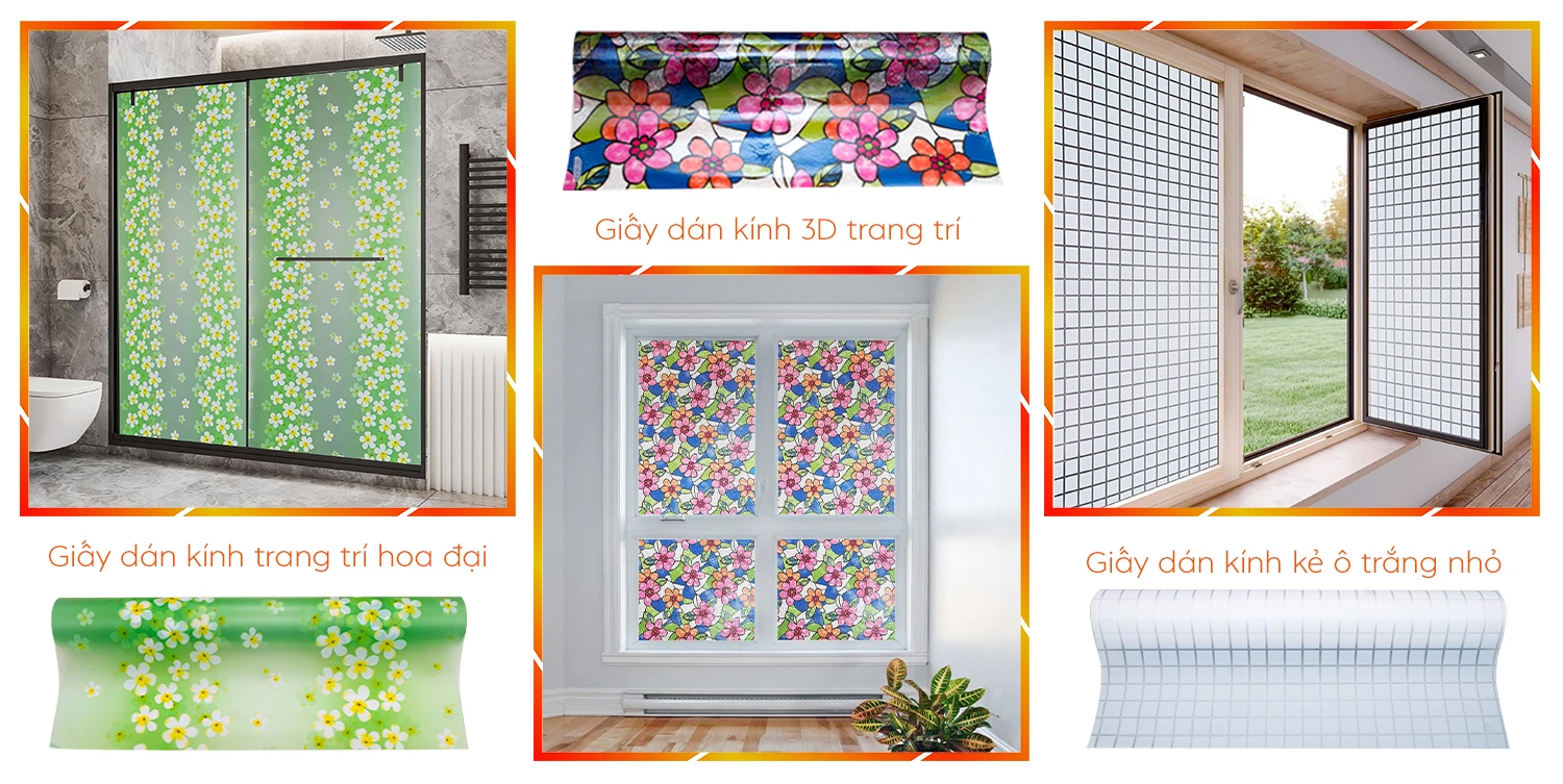 Giấy dán kính hoa văn trang trí che tầm nhìn