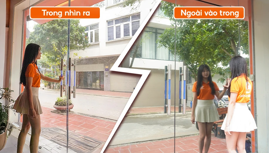 Giấy dán kính bên ngoài không nhìn vào được là loại nào?