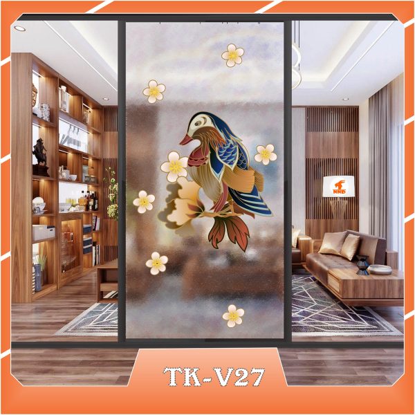 Ảnh demo 3D của mã tranh dán kính TK-V27