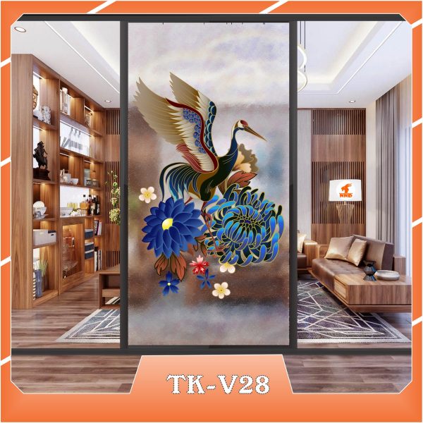 Ảnh demo 3D của mã tranh dán kính TK-V28