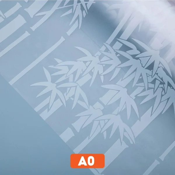 Giấy decal dán kính hình cây trúc trắng mã A0
