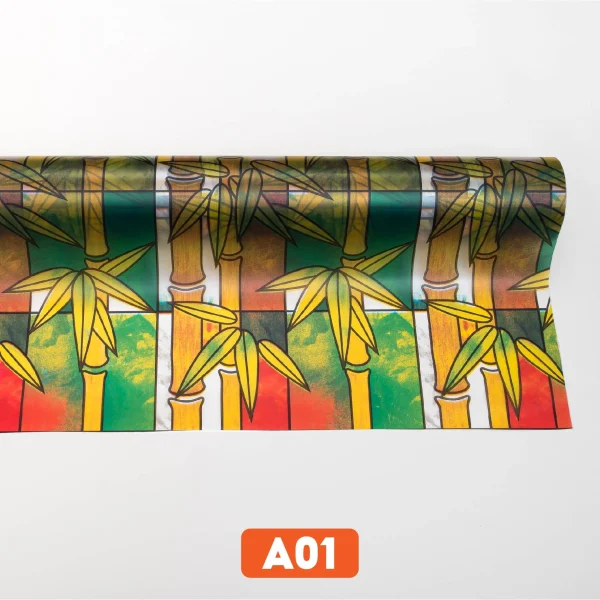 Giấy dán kính hình cây trúc già mã A01
