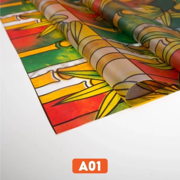Giấy dán kính hình cây trúc già mã A01
