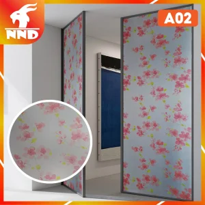 Giấy dán kính bông đào đỏ mã A02