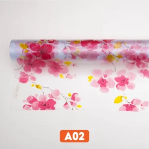 Giấy dán kính bông đào đỏ mã A02
