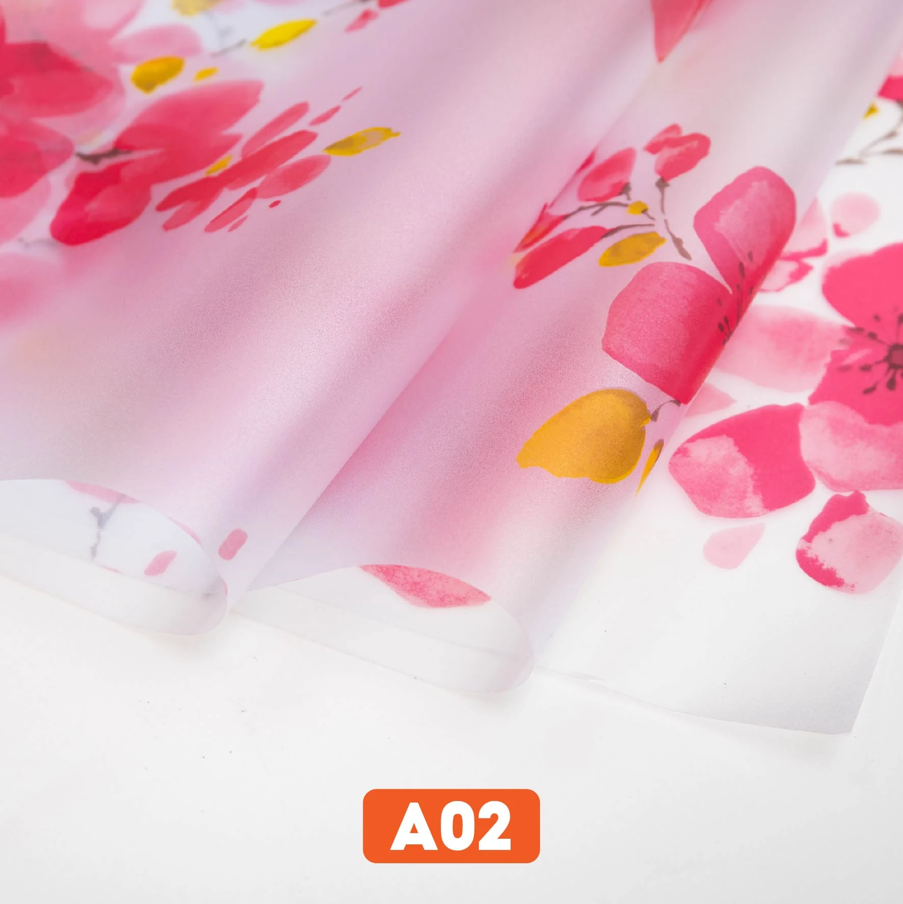 Giấy dán kính bông đào đỏ mã A02
