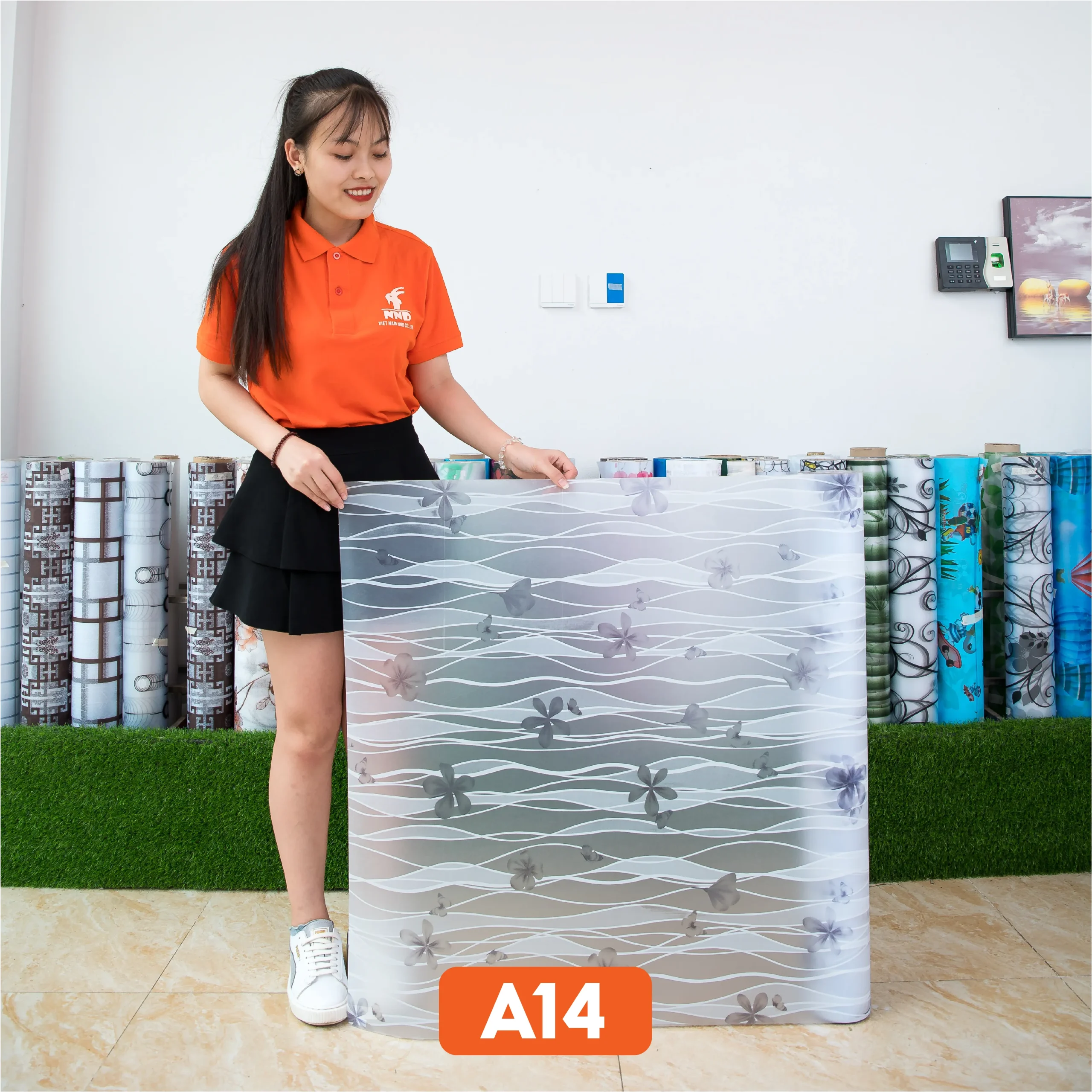 Giấy dán kính họa tiết hoa dây nghệ thuật mã A14