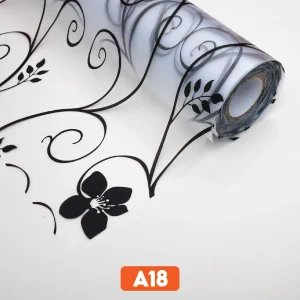 Giấy dán kính trang trí hoa dây đen mã A18