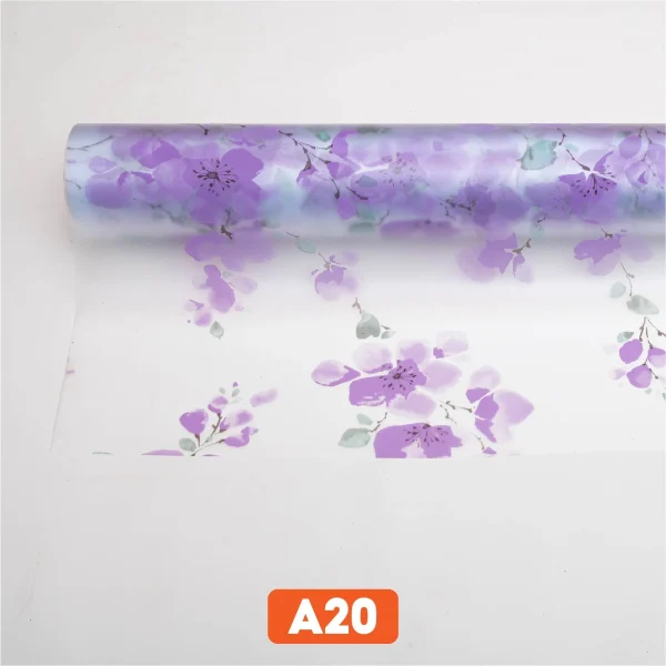 Giấy dán kính trang trí hoa đào tím mã A20