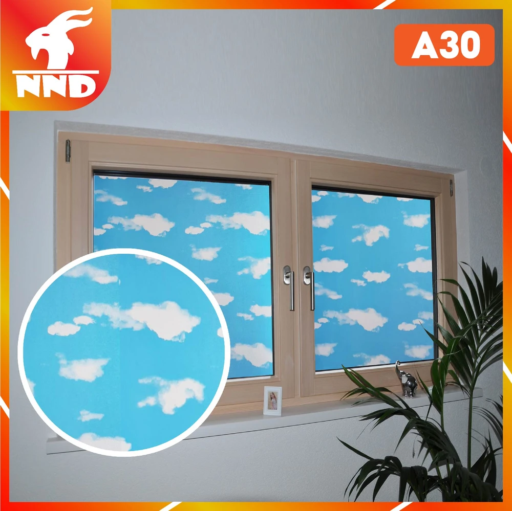 Giấy dán kính trang trí họa tiết bầu trời xanh mã A30