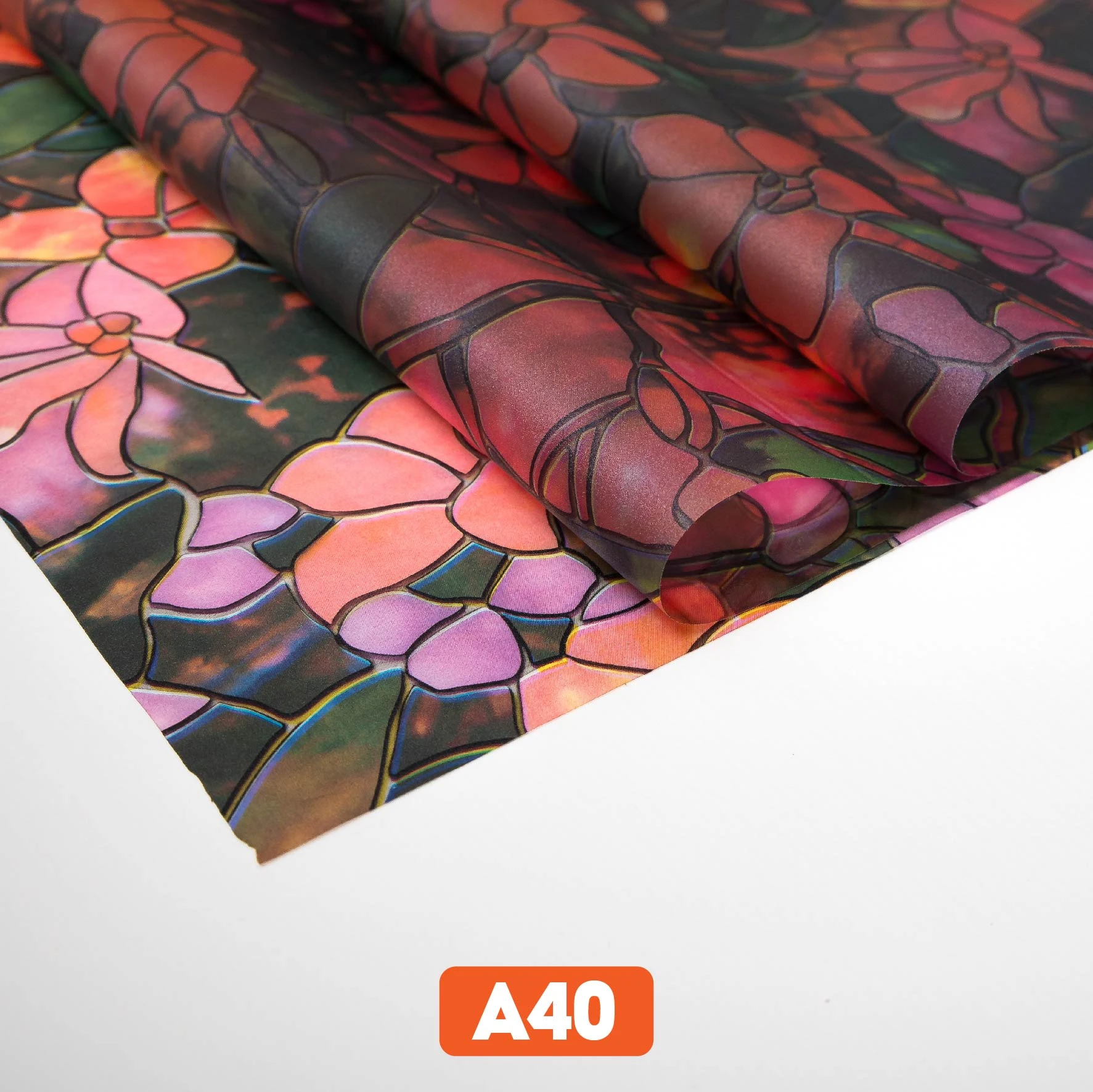 Giấy dán kính trang trí hoa mai đào 3D mã A40-1