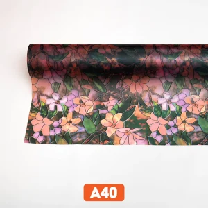 Giấy dán kính trang trí hoa mai đào 3D mã A40-1