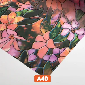 Giấy dán kính trang trí hoa mai đào 3D mã A40-1