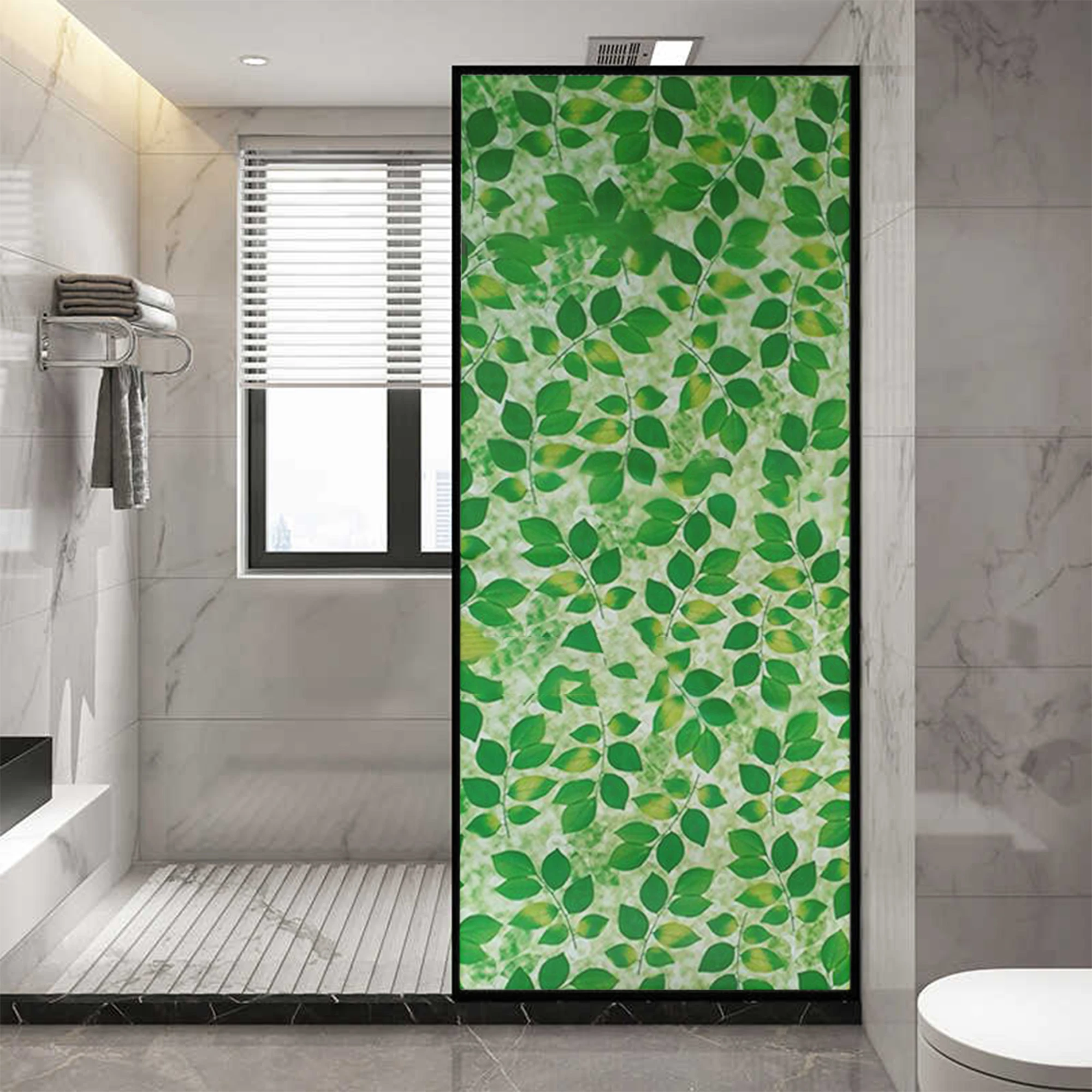 Giấy dán kính hình lá cây xanh mã A41