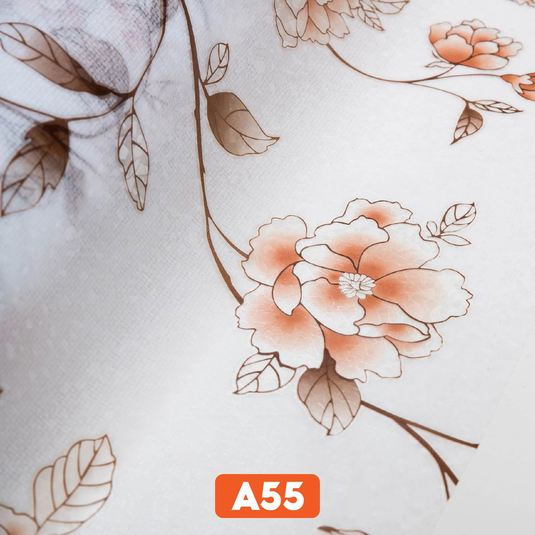 Giấy dán kính 3D hình hoa dây mã A55