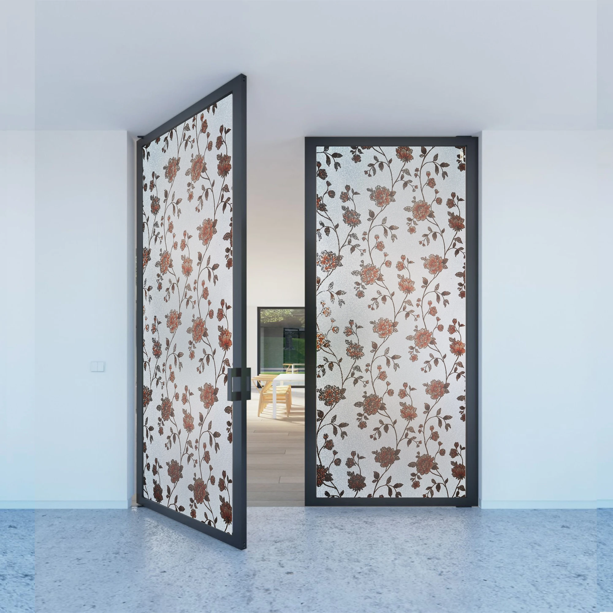 Giấy dán kính 3D hình hoa dây mã A55