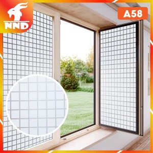A58 là mã giấy dán kính kẻ ô vuông to màu trắng với họa tiết là các đường kẻ rảnh rất bắt mắt