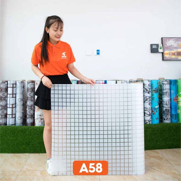 Mẫu dán kính kẻ ô trắng nhỏ mã A58