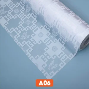 Giấy dán kính chữ thọ trắng mã A06