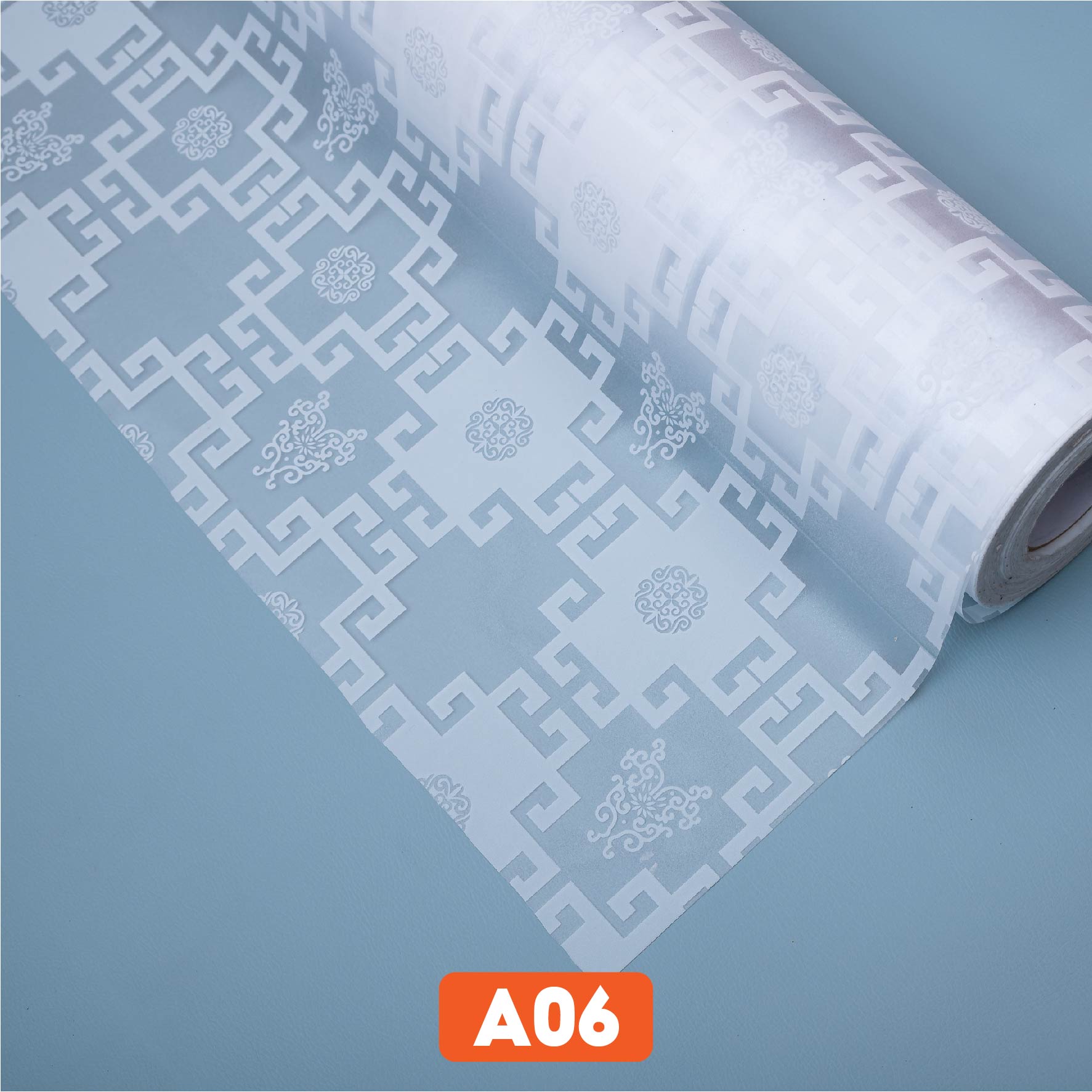 Giấy dán kính chữ thọ trắng mã A06