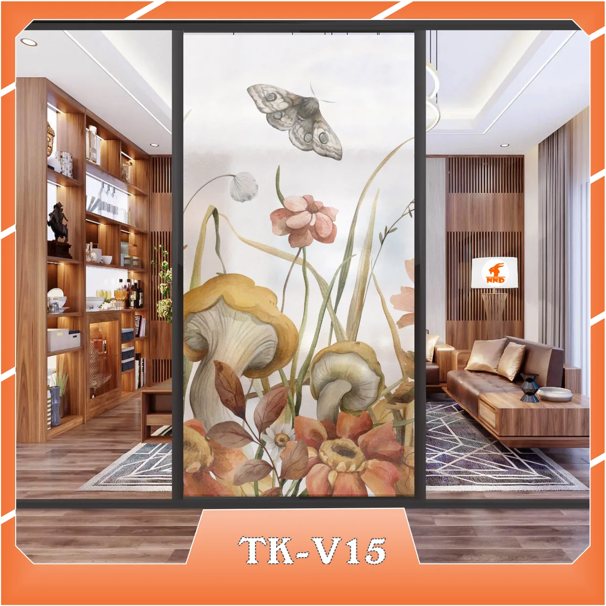 Ảnh demo 3D của mã tranh dán kính TK-V15