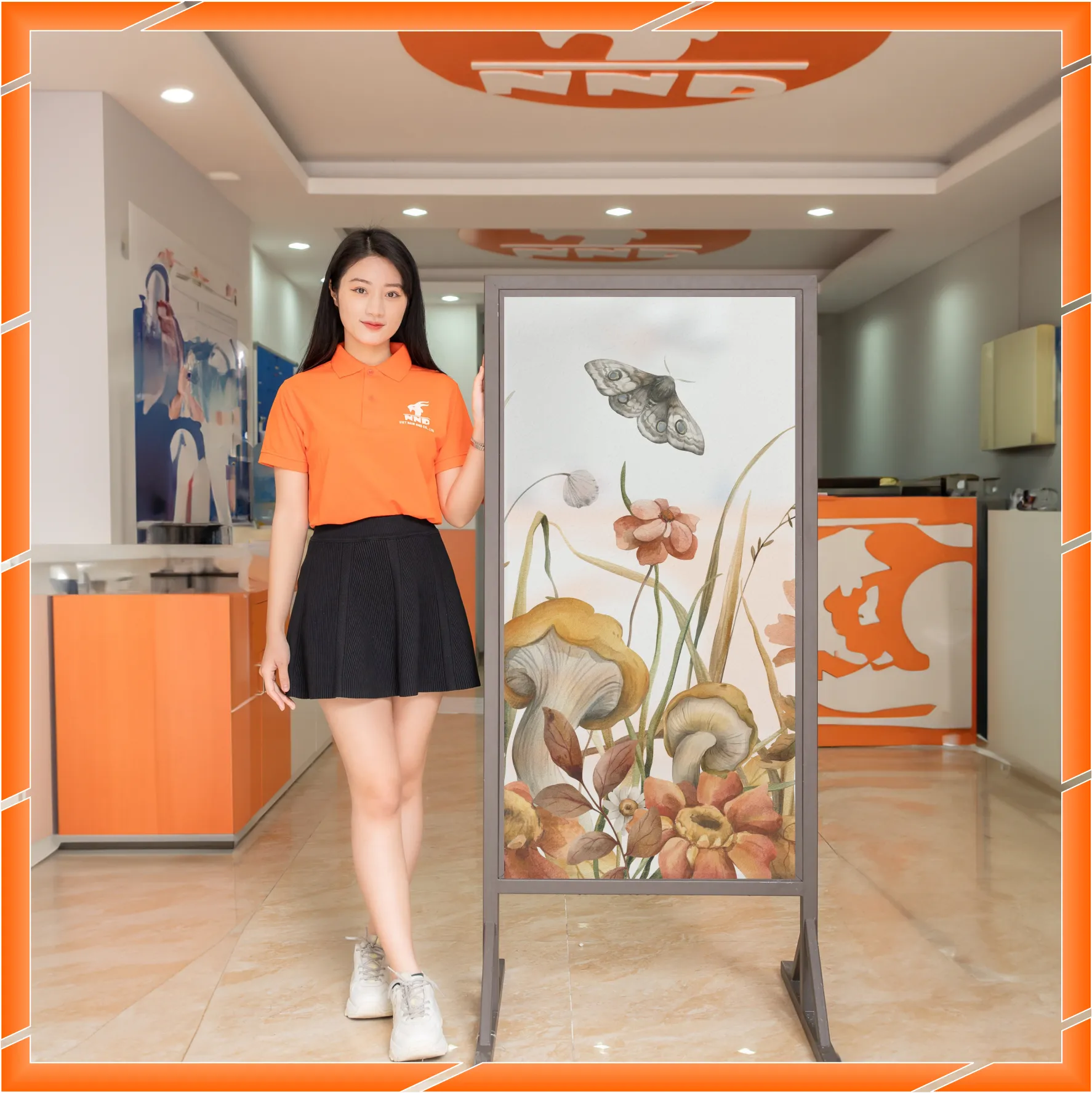 Ảnh demo 3D của mã tranh dán kính TK-V15