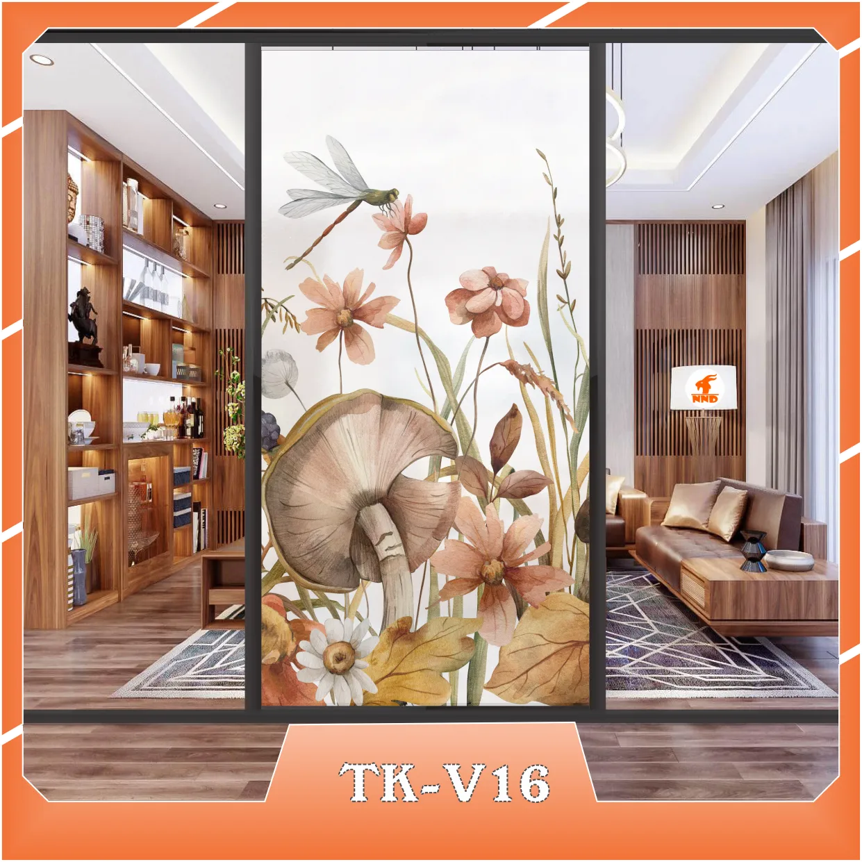 Ảnh demo 3D của mã tranh dán kính TK-V16