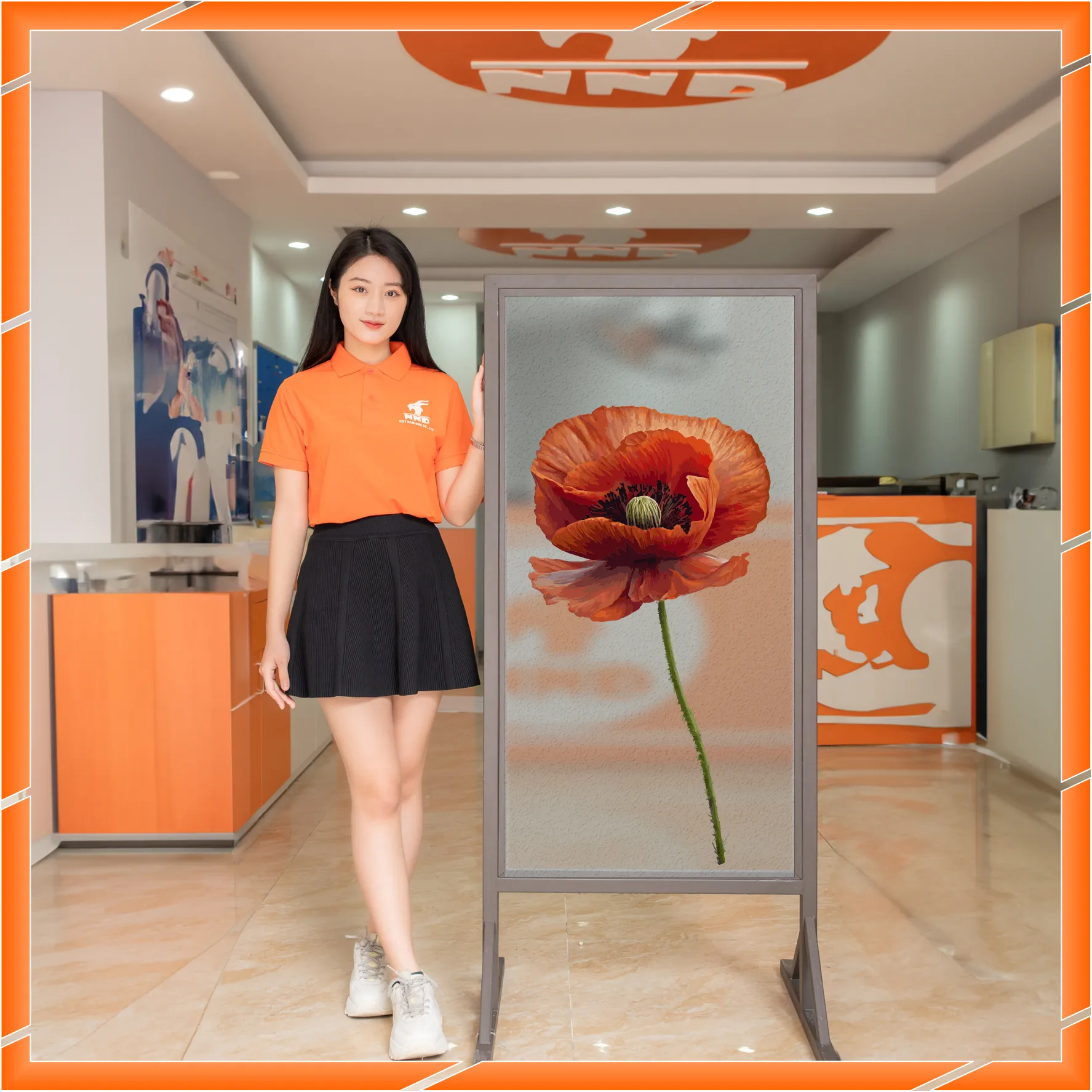 Ảnh demo 3D của mã tranh dán kính TK-V17