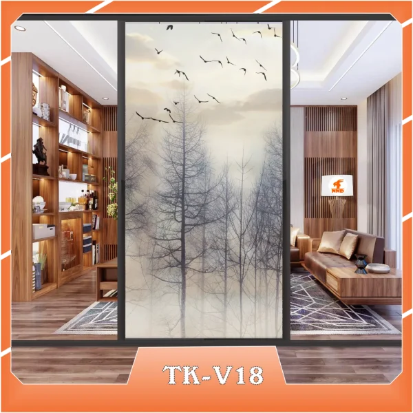 Ảnh demo 3D của mã tranh dán kính TK-V18