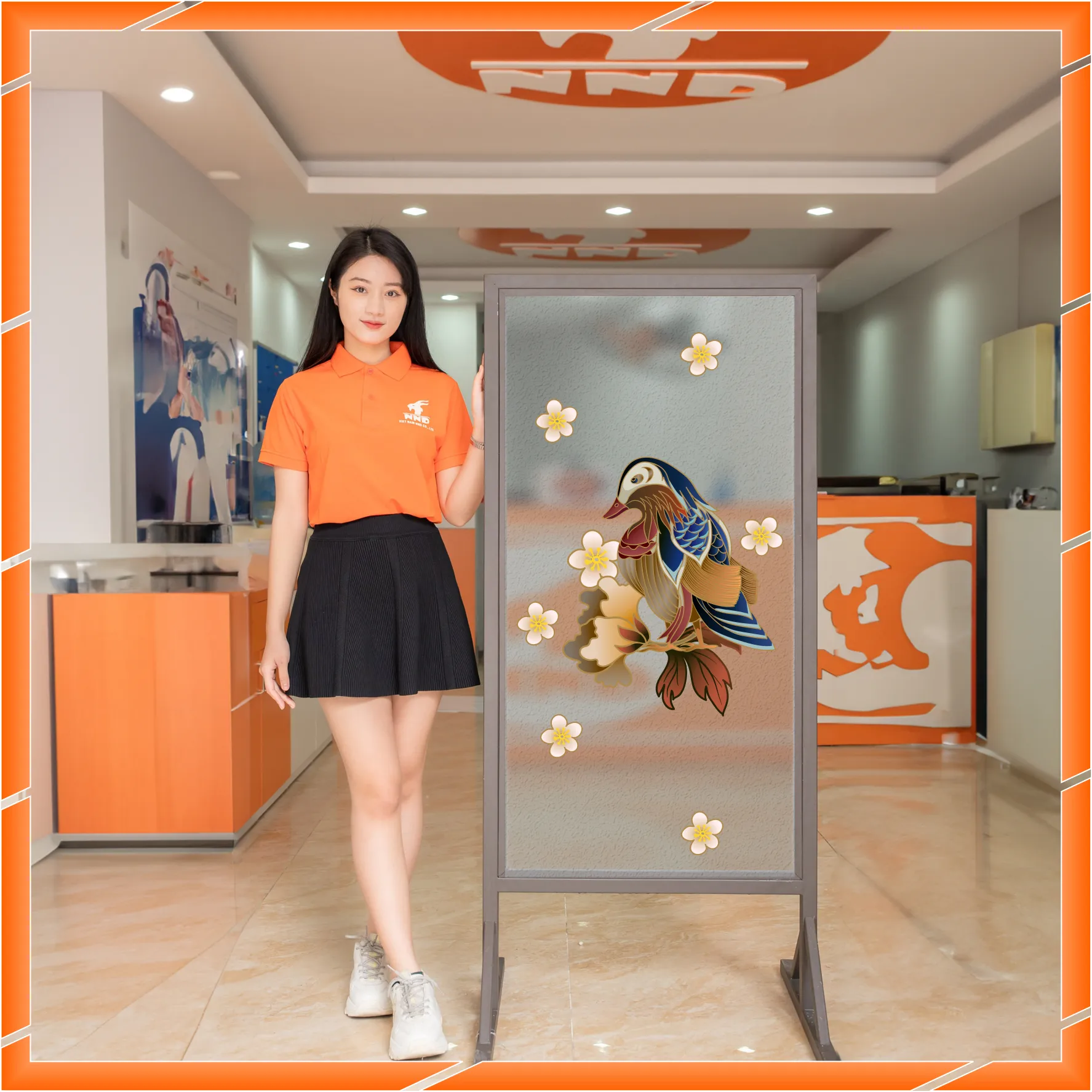 Ảnh demo 3D của mã tranh dán kính TK-V27