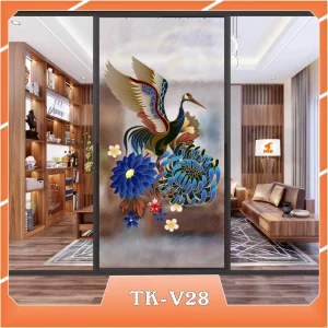 Ảnh demo 3D của mã tranh dán kính TK-V28