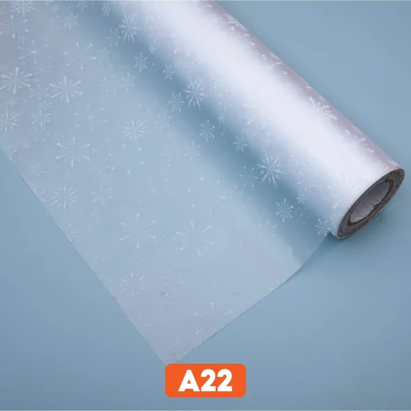 Decal hoa văn dán kính hình bông tuyết trắng mã A22