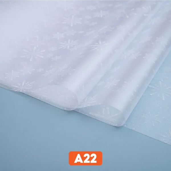 Decal hoa văn dán kính hình bông tuyết trắng mã A22