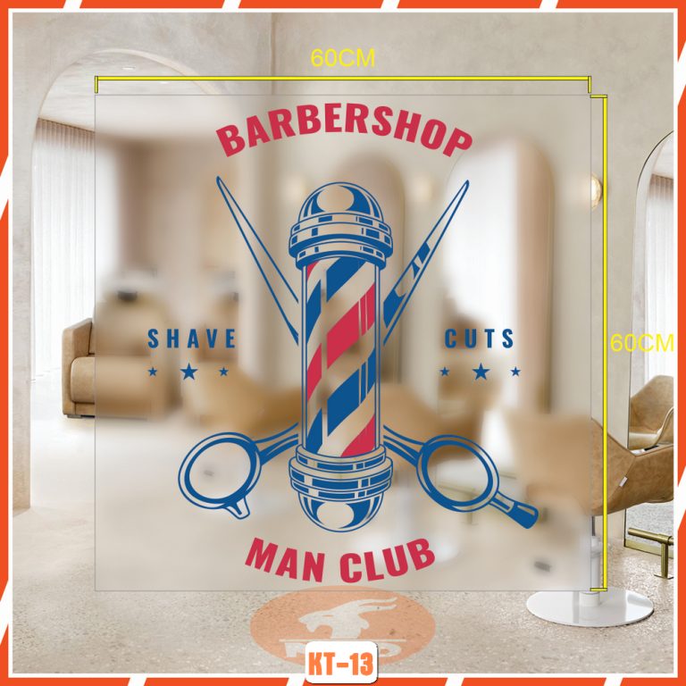 Sticker Barber mã KT-13 thiết kế cá tính nổi bật