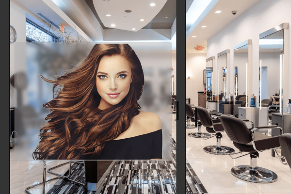 Tranh dán kính salon tóc nữ mã nu-06