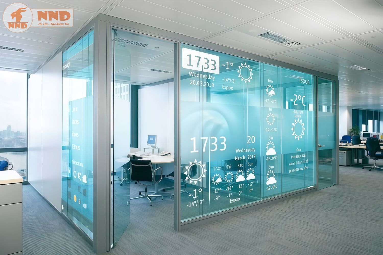 Decal kính hiện đại trong suốt