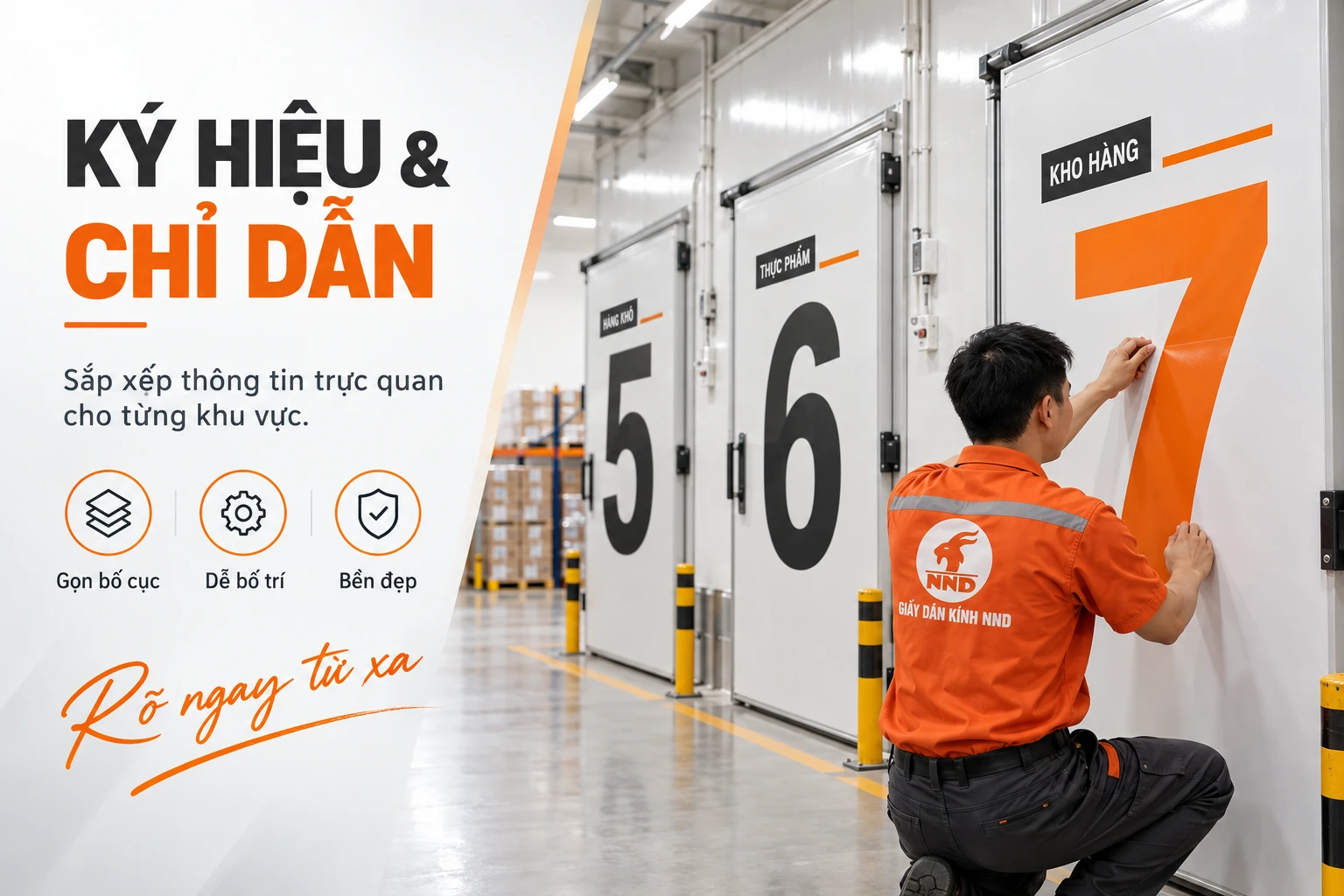 Cắt ký hiệu và chữ chỉ dẫn bằng decal