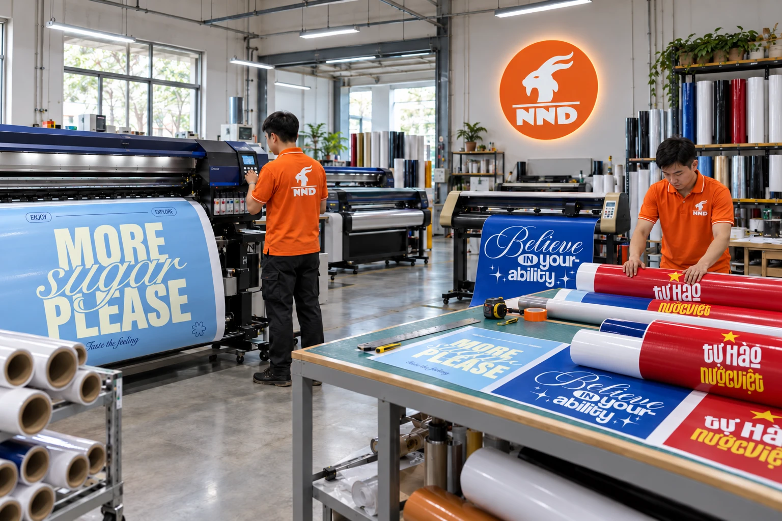 Khu vực gia công decal tại NND