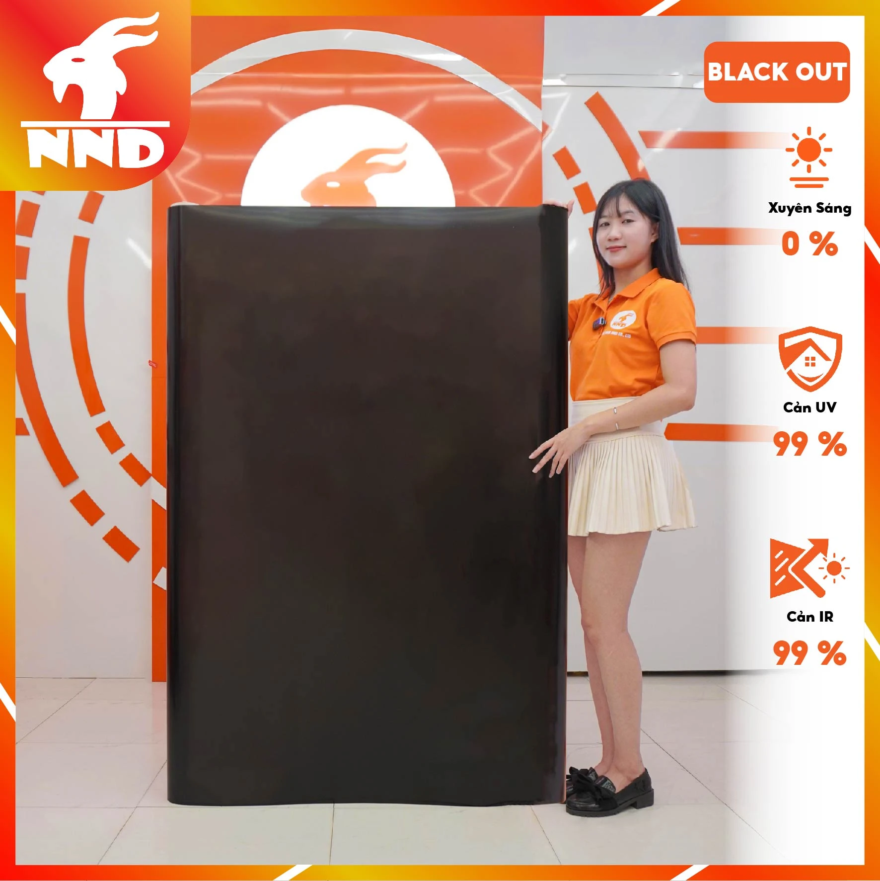 Phim dán kính Black Out siêu chắn sáng cắt UV và IRR 100%