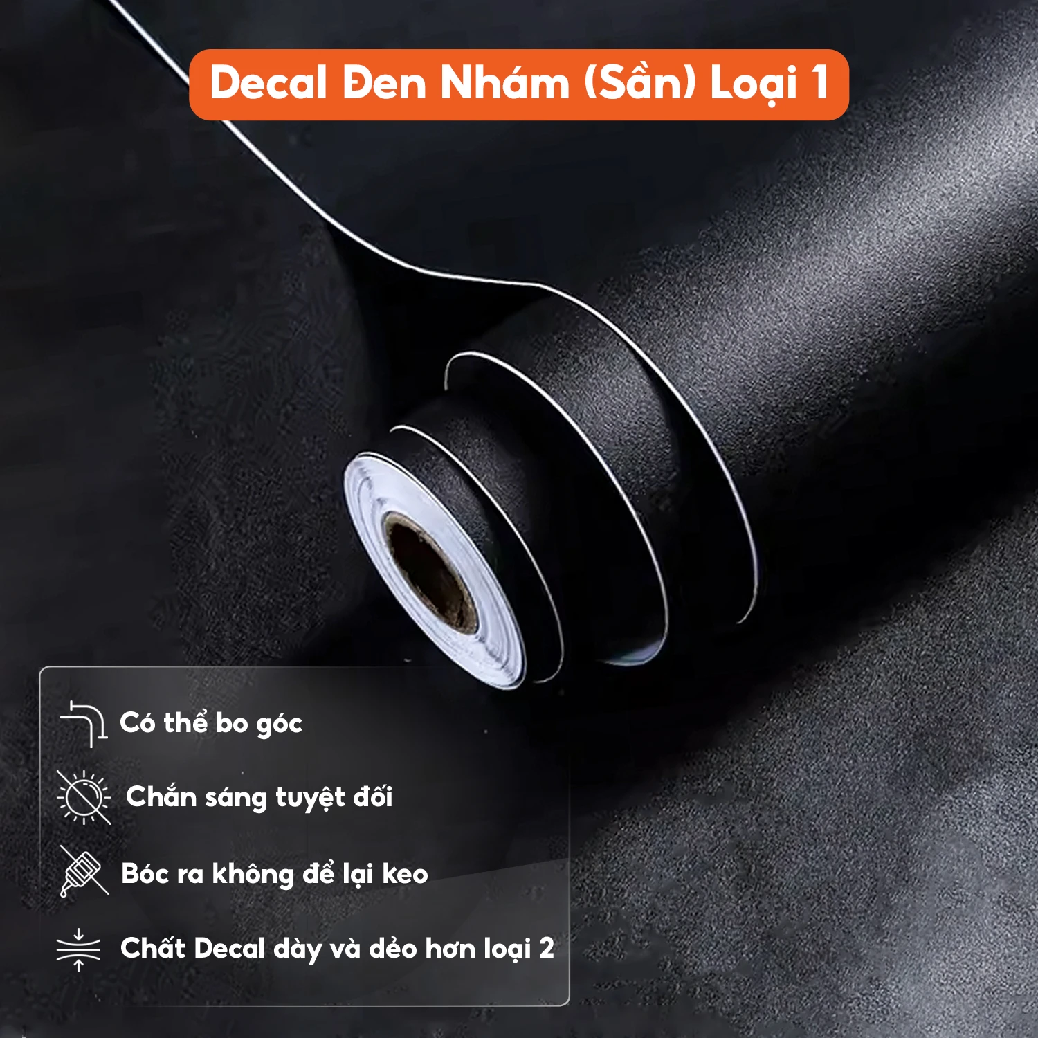 Decal Đen Sần (Matte Black) Loại 1