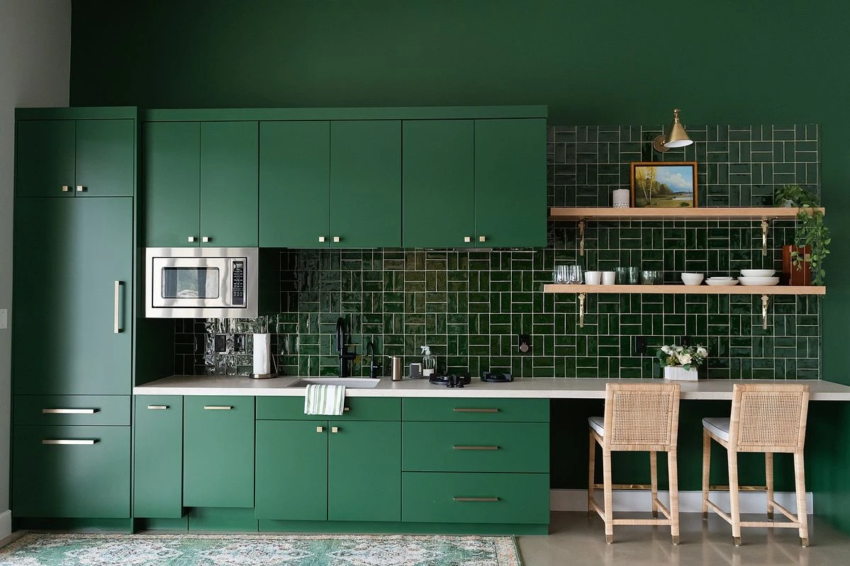 Bếp xanh rêu - Chuẩn gu tinh tế